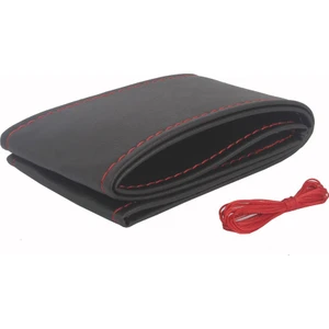 Gürler Oto Kılıf ve Aksesuar Deri Dikmeli Direksiyon Kılıfı Soft Kırmızı Ipli (10CM×38CM)