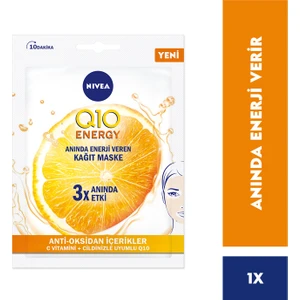 NIVEA Q10 Energy Anında Enerji Veren Yüz Maskesi 1 Adet; C Vitamini