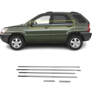 A&G Tuning Kia Sportage Krom Cam Çıtası 6 Parça 2005-2009 Arası P.çelik
