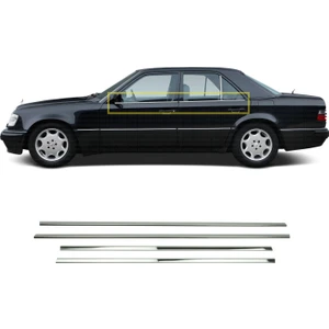 A&G Tuning Mercedes E Klasse W124 Krom Cam Çıtası 4 Prç. 1984-1995 Paslanmaz Çelik