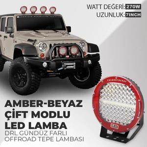 7” Explorer Çift Renk Usa Cree LED Amber-Beyaz Modlu Off Road LED Lamba