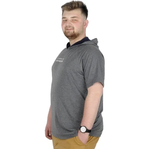 Modexl Büyük Beden T-Shirt Kapşonlu For Fun 22175 Antramelanj