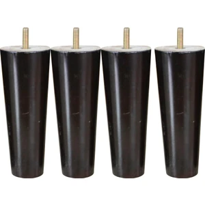 4 Adet Koni Şekli Okaliptüs Katı Ahşap Mobilya Kanepe Bacaklar Siyah 4 * 6 * 15 cm Siyah 15 cm H