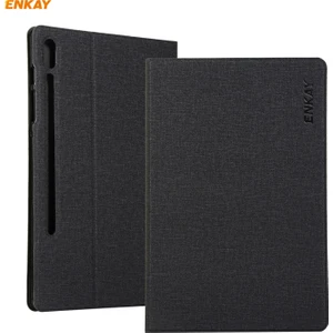 Enkaysamsung Galaxy Tab Için S8 / Galaxy Tab S7 11.0 T870 / T875 Enkay Kaba Kumaş Desenli Pu Deri + Tpu Akıllı Kılıf Tutucu ve Uyku / Uyandırma Fonksiyonlu (Yurt Dışından)