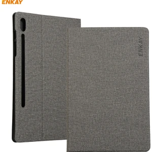 Enkaysamsung Galaxy Tab Için S8 / Galaxy Tab S7 11.0 T870 / T875 Enkay Kaba Kumaş Desenli Pu Deri + Tpu Akıllı Kılıf Tutucu ve Uyku / Uyandırma Fonksiyonlu (Yurt Dışından)