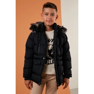 Içi Peluş Astarlı Çıkarılabilir Kapüşonlu Cepli Kışlık Mont Erkek Çocuk Mont 5760022