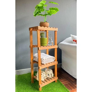 Ahşap 4 Katlı Saksılık Dekoratif Balkon Bahçe Saksılığı YKMMOB102