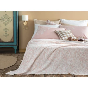 English Home Bird Whisper Baskılı Tek Kişilik Pike Takımı 150 x 220 cm Pembe
