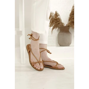 Kadın Ipli Parmak Arası Sandalet Camel