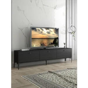 Wood'n Love Etna Premium Metal Ayaklı Dolaplı 180 cm Tv Ünitesi - Siyah / Siyah