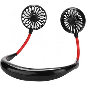 Mini Taşınabilir Fan Boyun Fan Boyun Bantlı Şarj Edilebilir Pil Masası ile 180 Derece Ayarlanabilir Spor Hava Soğutucu Klima Fanlar (Siyah) (Yurt Dışından)