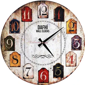 Dafhi Dekoratif Ahşap Duvar Saati 45x45