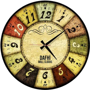 Dafhi Dekoratif Ahşap Duvar Saati 45x45