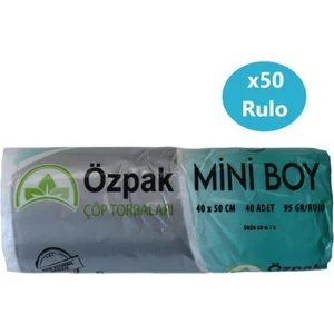 Mini Boy Çöp Torbası 40x50 cm Beyaz 10'lu x 50 Rulo