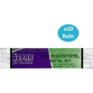 Eko End Battal Boy Çöp Poşeti 75X95 cm 10'lu x 20 Rulo 6 kg Siyah