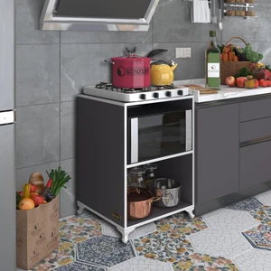 Kenzlife ocak dolabı iclal gri 85*60*57 mutfak klasik setüstü ocak için modül