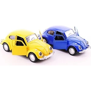 Star Global Dekoratif Araba 2 Adet Sarı Lacivert Metal Vosvos Araba Dıe Cast Büyük BOY12CM