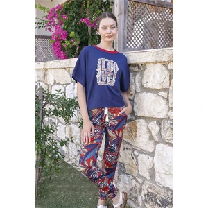 Kadın Lacivert  Pijama Takımı 10012