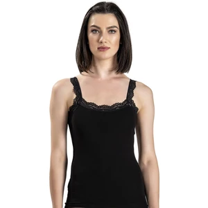 Kadın Siyah Pamuklu Likralı  Atlet 505