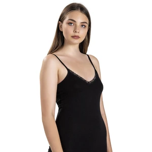 Kadın Siyah Modal Pamuklu Ip Askılı Atlet 615