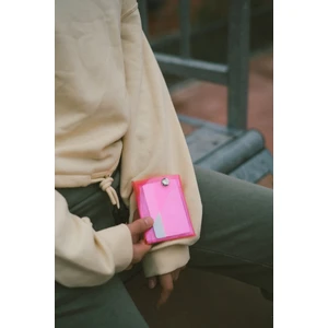 Badger Collection Katlanır Cüzdan Pembe Kartlanır Kartlık Şeffaf Minimal Hediye Tasarım  Renkli  Erkek Kadın Unisex