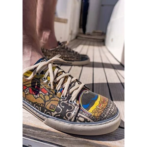 Erkek Vegan Deri Siyah Sneakers - Variete Nummer 11 Tasarım