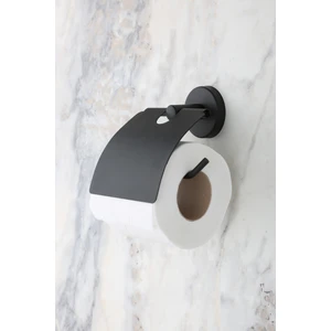 Tuvalet Kağıtlığı Geniş Kapaklı Wc Kağıtlık - Mat Siyah