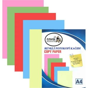 Renkli A-4 Fotokopi Kağıdı 100 Lü 1 Paket Artlantis Fotokopi Renkli A4 Kağıdı 100 Lü 1 Paket