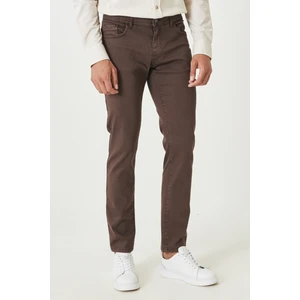 ALTINYILDIZ CLASSICS Erkek Kahverengi 360 Derece Her Yöne Esneyen Rahat Slim Fit Dar Kesim Pantolon