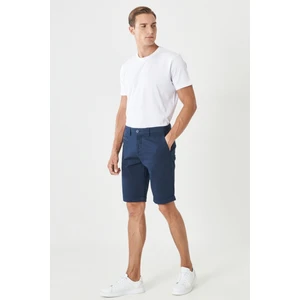 ALTINYILDIZ CLASSICS Erkek Lacivert Slim Fit Dar Kesim Armürlü Şort