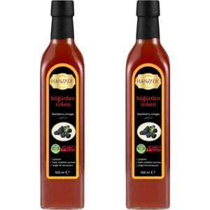 Hanzade Bitkisel Böğürtlen Sirkesi 500 ml x 2 Adet Doğal Fermantasyon Içilebilir Katkısız Cam Şişe