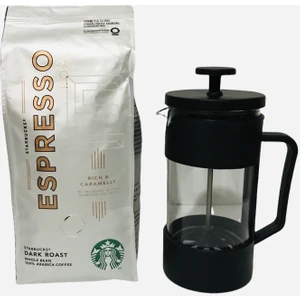 Espresso Roast French Press Öğütülmüş 250 G + French Press Demlik 350ML