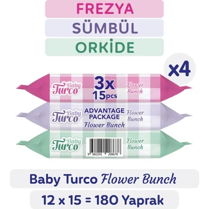 Baby Turco Flower Bunch Cep Mendili 12X15 (180 Yaprak)