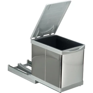 Raylı Çöp Kovası Otomatik 12 Lt Metalik Gri