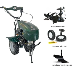 23 S 7 Hp Benzinli Çapa Makinesi + Çapa Alt Grubu + Tekli Pulluk +Teker Takımı