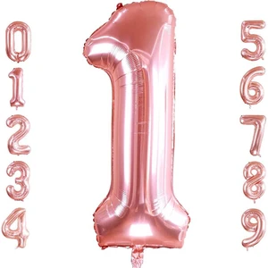 Patladı Gitti 1 Bir Rakam Rose Gold Folyo Balon 32-34" Inc 82 cm