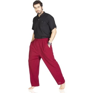 Şile Bezi Kadın Yazlık Şalvar Pantolon Bordo Brd