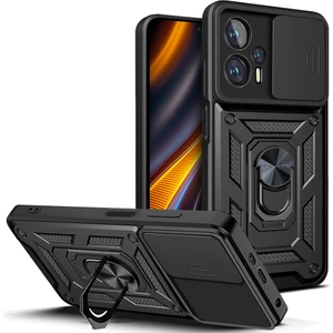 Xiaomi Poco X4 Gt Için Pc + Yumuşak Tpu Halka Standlı Koruyucu Telefon Kılıfı - Siyah  (Yurt Dışından)