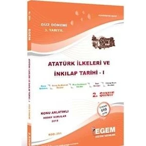 Egem Eğitim Yayınları 2. Sınıf 3. Yarıyıl Atatürk İlke ve İnkılapları Güz