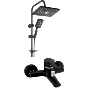 Delta Mix Banyo Bataryası ve Tepe Yağmurlama Siyah Duş Seti