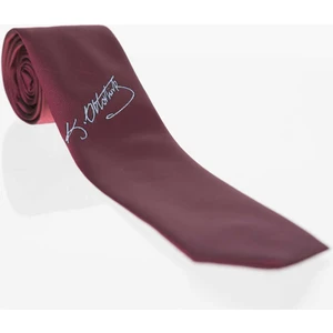Atatürk Imza Desenli Dokuma Bordo Kravat - Ak-25