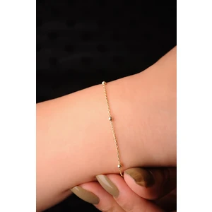 Encili Silver  925 Ayar Gümüş Top Top Model Gold Renk Bileklik