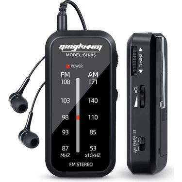 Shenzhen Xin Xin Cep Radyosu Mini Fm/am Radyo Alıcısı Taşınabilir Mp3 Müzik Çalar - Siyah (Yurt