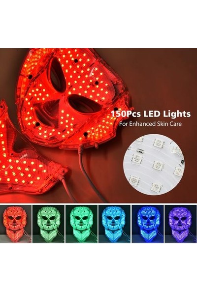 Xinh LED Maske Yüz 7 Renkler Foton Terapi Spa Anti Kırışıklık Güzellik Makinesi Kore Cilt Bakımı Gençleştirme Anti Aging Cihazı Maquina | LED Maske (Yurt Dışından)