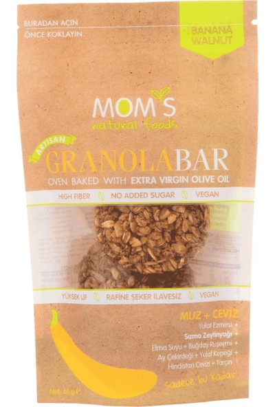 Mom's Natural Foods Kurabiye Seti Muzlu Granola Bar 60 gr + Bademli ve Browni Kurabiye 2 x 50 gr