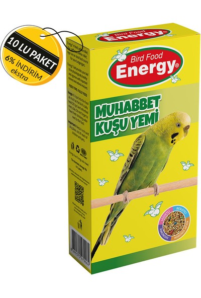 Bird Food Energy Energy Muhabbet Kuşu Yemi 300 G Özel Koli 10 Adet