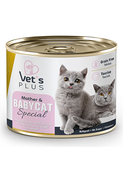 Vet's Plus Tahılsız Püre Bebek Kedi Konservesi 200gr – 6 Adet (Yavru ve Hamile Kediler için)