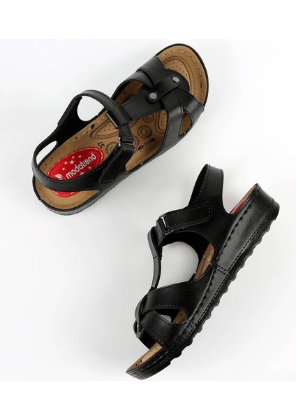 Kadın Çapraz Cırtlı Sandalet Siyah modelleri