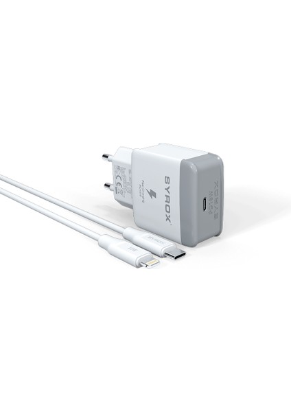 PD18L 3.0A 18W Pd Type-C To Lightning Hızlı Şarj Cihazı Duvar Tipi Şarj Adaptörü Type-C To Lightning Kablo