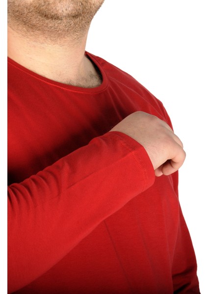 Erkek T-Shirt Bisiklet Yaka 18102 Bordo modelleri